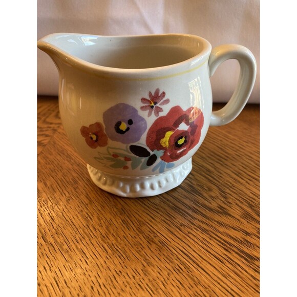 Pioneer Woman Creamer Flea Market Stoneware Floral Ree Drummond Rustic Country - Picture 4 of 5